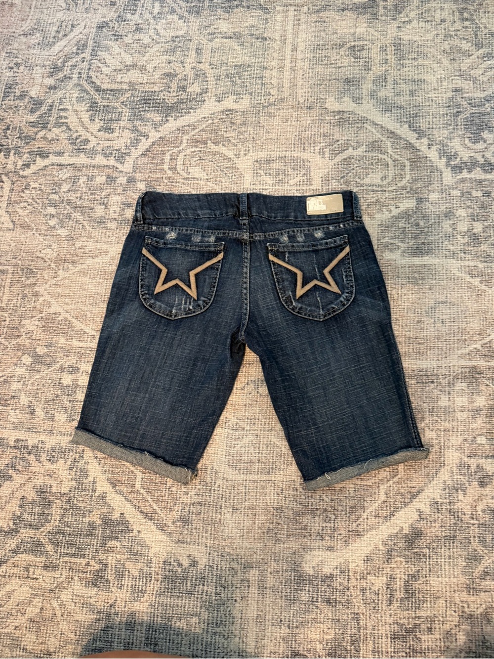 People's Liberation Distressed Denim Shorts - Medium Blue